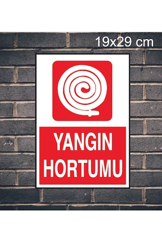 Yangın Hortumu Yazılı Metal Uyarı Levhası