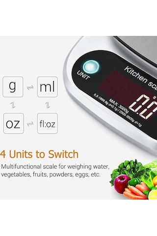 Novahub Taşınabilir Dijital Terazi - Mini Mutfak Terazisi - 5kg Hassas - 0.1g Çözünürlük - Dh-c305 - Çok Renkli Çok Renkli