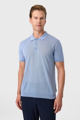 Back And Bond Mavi Regular Fit Düğmeli Polo Yaka Tişört