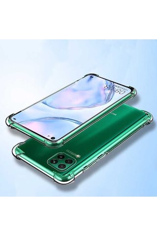 Huawei P40 Lite Kılıf Şeffaf Nitro Anti Shock Kapak Renksiz