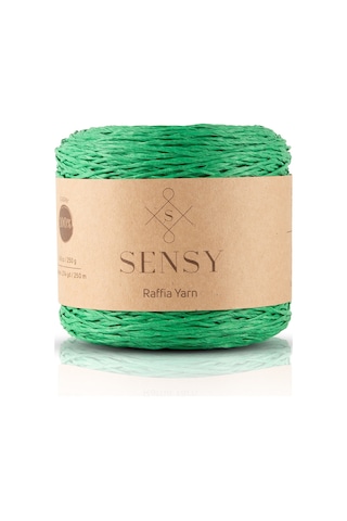 Sensy Premium 250 Gr Doğal Kağıt Ip, Hasır Kağıt Iplik, Rafya, Çanta, Supla, Şapka Ipi, 250m Yeşil