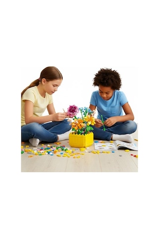 Toys E Toys Flower Studio Renkli Çiçek Bahçesi Yapı Blok Seti 549 Parça 9112a