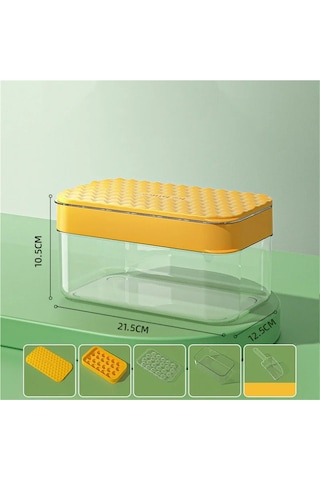 Jialan Pp Malzeme Buz Kalıbı Hızlı Kalıp Buz Küpü Tepsi Yaratıcı Sarı