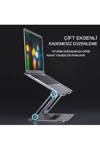 Çelik Düz Model Katlanır Laptop Standı Dizüstü Bilgisayar Tablet