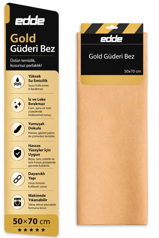 Edde Araba Araç Oto Gold Güderi Bez 50 70 Cm Oto Detailing