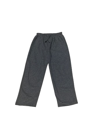 Kadın Desenli Beli Lastikli Cepli Kalın Kışlık Pantolon Gri