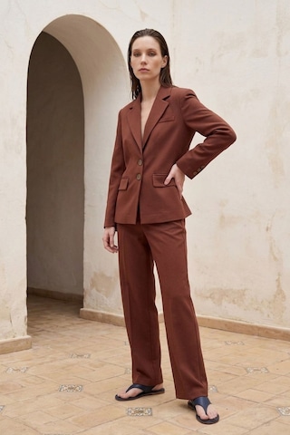 Hiccup My Fashıon Kadın Blazer Ceket Kestane Kahvesi