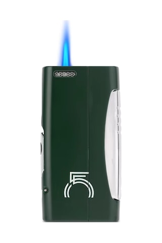 Tek Torch Pürmüz 55. Yıl Özel Üretim Dahili Delicili Yeşil-gümüş Puro Çakmağı - Tr7744