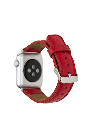 Apple Uyumlu Watch Deri Kordon 42-44-45mm Erc2 Kırmızı
