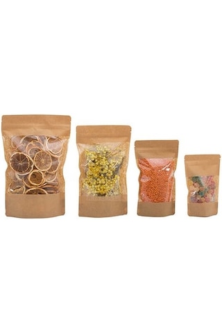 10'LU PAKET KİLİTLİ KRAFT TORBA (1000 GR)