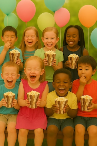 Mısır Kutusu Pop Corn Kutusu Dalgalı Kahve Tonları Desenli / 8 Parça