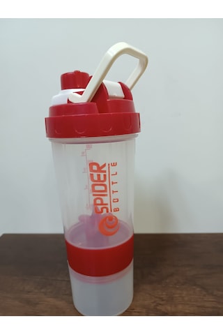 Sızdırmaz Ve Ve Vidalı Kapaklı Plastik Shaker Şefaf Kırmızı