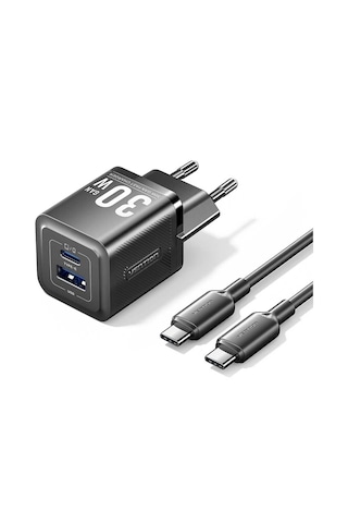 Vention 30w Gan Çift Çıkışlı 1xusb-c 30w + 1xusb-a 30w Hızlı Şarj Cihazı Ve 1m Kablo Seti Apple iPhone Uyumlu Vention Türkiye Garantili 30 W