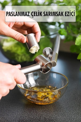 Hazneli Paslanmaz Metal Sarımsak Ve Zencefil Ezici Doğrayıcı Diğer