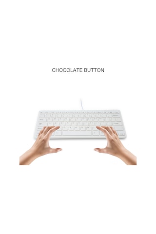 Geeksen "taşınabilir Mini Usb Klavye - Ergonomik Tasarım Ve Rahat Çikolata Tuşları İle Ofis/ev Kullanımı" Beyaz