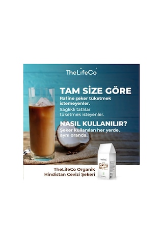 TheLifeCo Organik Hindistan Cevizi Şekeri 2 x 300 G