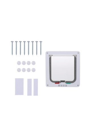 Vkemall Küçük Boy Beyaz Evcil Hayvan Kapısı - Kedi Köpek İç/harici Kullanım - Giriş-çıkış Kontrolü - Sessiz Ve Güvenli