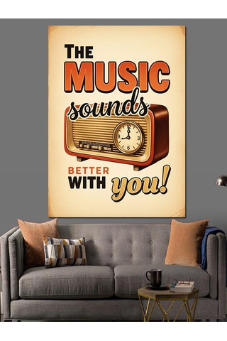 Müzik Ruhu Seninle Slogan Dekoratif Kanvas - Mdf Ahşap Tablo