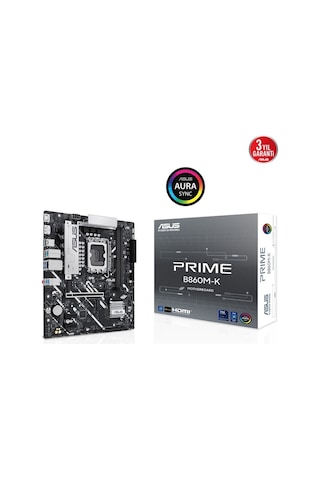 Asus Prıme B860m-k, 8800mhz, 2xddr5 2xm.2, Hdmı, Dp, Intel Core Ultra Cpu Seri 2 , Lga1851 Soket Anakart