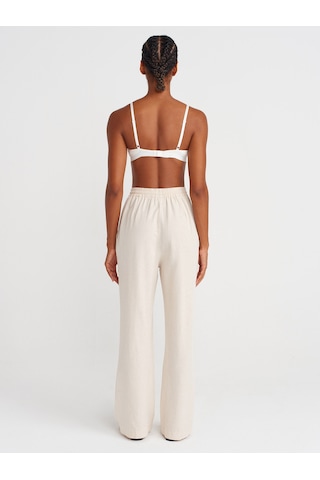 Dilvin 72156 Pijama Pantolon-ekru Ekru