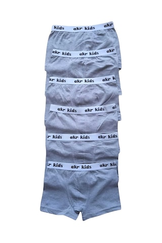 Uniquetrenders Erkek Çocuk İkili Set Pamuklu Penye 6 Atlet 6 Boxer Beyaz - Gri