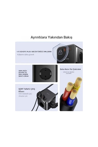 Baseus Powercombo Cube Güç Kablosu