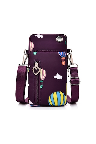 Maiyame Su Şişme Çapraz Çanta - Kulaklık Delikli, Çıkarılabilir Kayışlı, Çok Fonksiyonlu Bordo