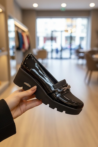 Enoch Tam Ortopedik Dolgu Topuklu Siyah Taşlı Düğüm Detaylı Anne Loafer 1961 Sıyah Enoch Tam Ortopedik Dolgu Topuklu Siyah Taşlı Düğüm Detaylı Anne Loafer 1961 Sıyah