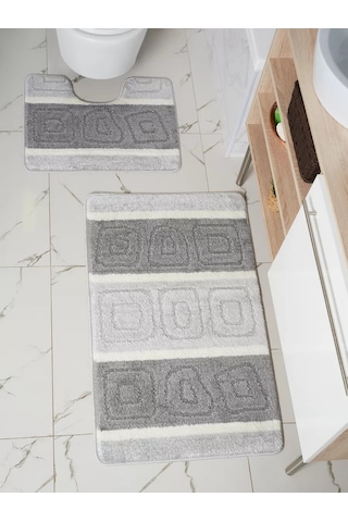 Solın Kaymaz Banyo Ve Tuvalet Paspası 189684320 Gri