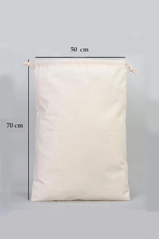 Kanvas Çok Amaçlı Kirli Çamaşır Torbası 50x70 1 Adet Açık Bej