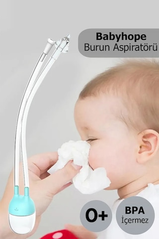 Babyhope Esp-923 Bebek & Çocuk Burun Aspiratörü 0-10 Yaş Uyumlu Temizleme Cihazı Mavi