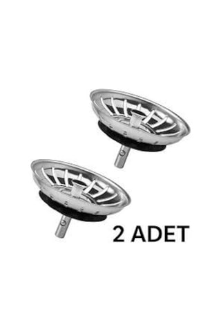 Candan 2 Adet Çöpmak Paslanmaz Evye Mutfak Lavabosu Gider Metal Tıpa Süzgeci
