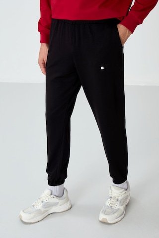 Tommy Life Kırmızı - Siyah Casual O Yaka Lastik Paça Pamuklu Erkek Oversize Eşofman Takımı - 85120 Kırmızı - Siyah