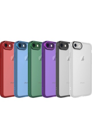 Apple Uyumlu iPhone 7 Kılıf Kamera Korumalı Transparan Zore Post Kapak Mavi