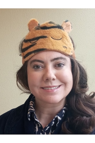Caş Dekorasyon Leopar Desenli Kulak Detaylı Peluş Uyku Bandı Çok Renkli