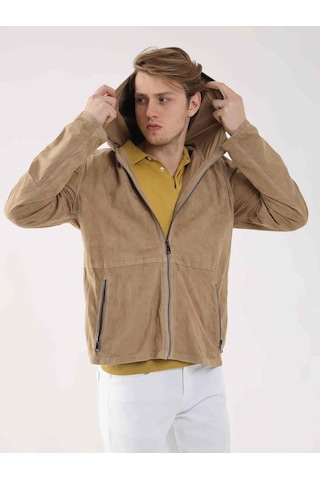 Dufy Bej Erkek Regular Fit Düz Kapüşonlu Mont - 96319-bej Bej