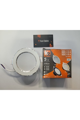 Kendal Kdl-112 Beyaz Işık Beyaz Kasa Krom Detaylı 5 Watt Led Spot 10 Adet Beyaz - Gümüş