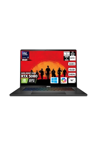 MSI Stealth 16 AI+ B3WI-003TRHMF7 Ultra 9 386H 48 GB 2 TB SSD 16 GB RTX5080 16" W11H Dizüstü Bilgisayar