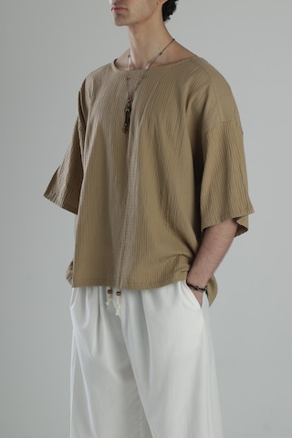 Cocopelli Mu Slin Kumas Fakir Kol Kahve T-shirt Coc2051 Kahverengi
