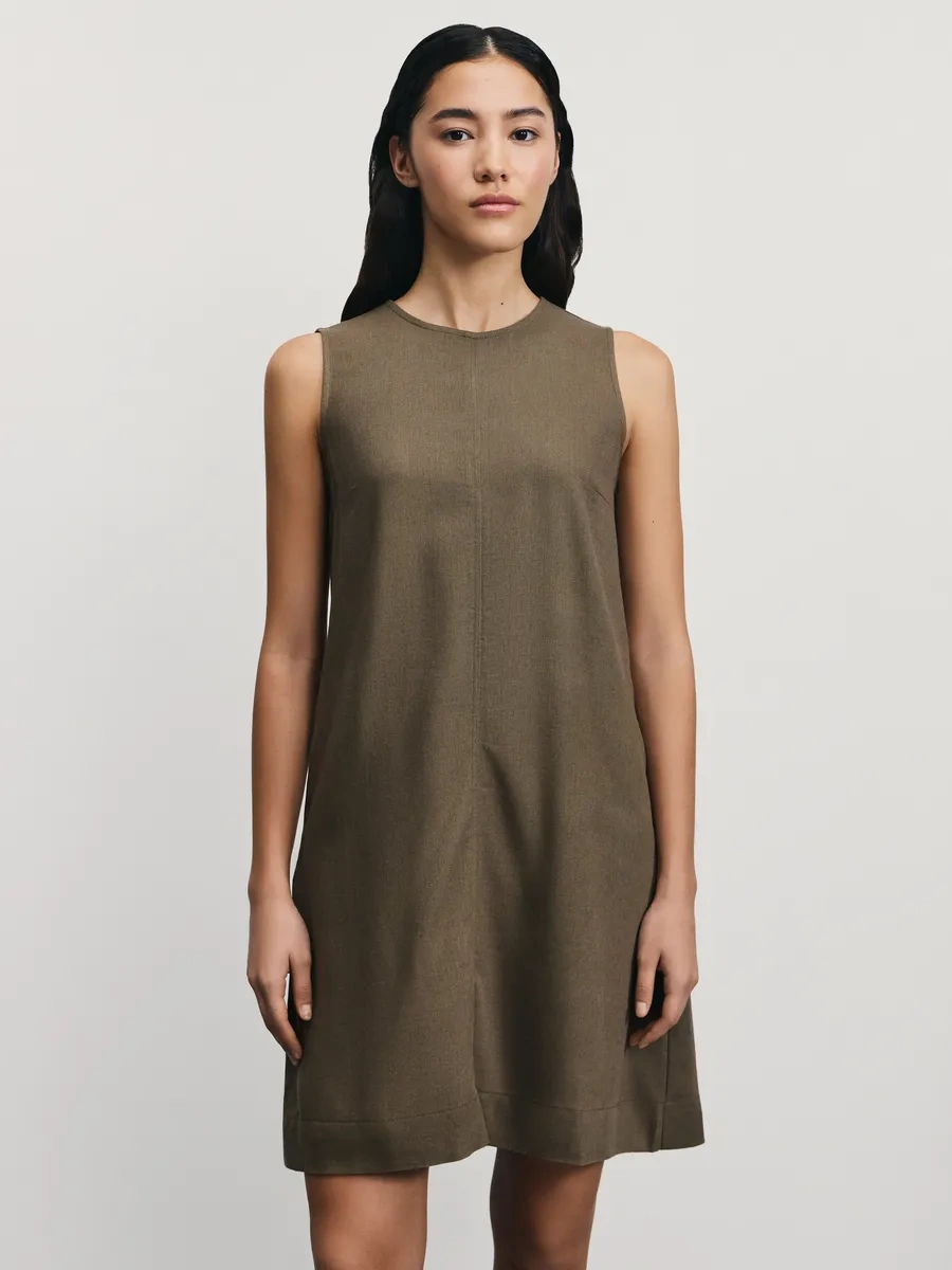 Zarına Yazlık Mini Günlük Düğmesiz Elbise 371654315 Khaki