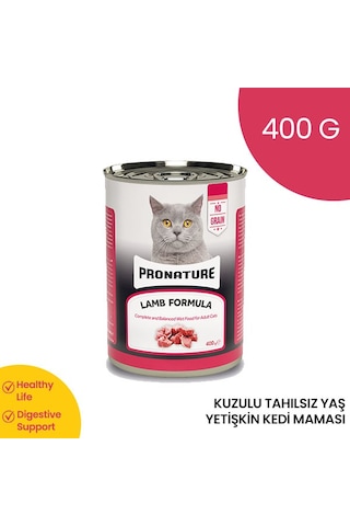 Pronature Tahılsız Kuzu Etli Ezme Yetişkin Adult Kedi Konserve Mama 400 G