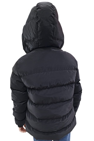 Kız Çocuk /Erkek Çocuk Fermuar Cepli Kapüşonu Çıkabilen İçi Peluş Astarlı Siyah Mont