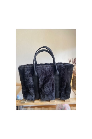 Aksesuar The Tote Bag Peluş Çanta 21x21cm siyah