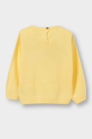 Defacto Kız Bebek Bisiklet Yaka Çiçekli Kazak C8089a525auyl295 Sarı