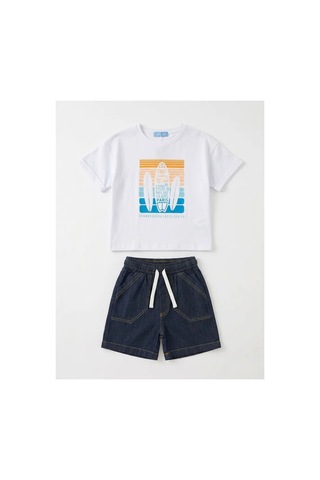 Poala Kids Surf Dokuma Şortlu Takım Çok Renkli