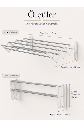 Çamaşır Kurutma Askısı Katlanır Duvara Monte Balkon Banyo Askılık Duvar Tipi Yer Tasarruflu Çamaşırlık 120 Cm Akordiyon Beyaz Çamaşır Kurutma Askısı Katlanır Duvara Monte Balkon Banyo Askılık Duvar Tipi Yer Tasarruflu Çamaşırlık 120 Cm Akordiyon Beyaz