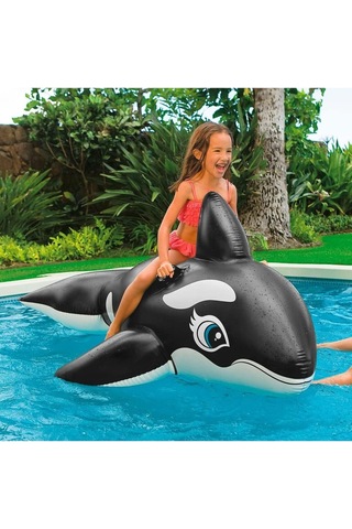 Balina Binici - Çocuk Şişme Balina - Deniz Binici Balina - Havuz Binici Balina Whale 193x119 Cm.