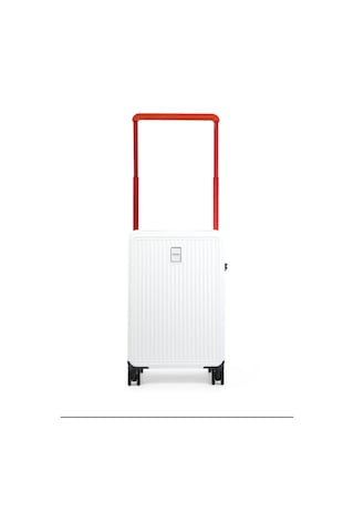 Ground İnce Çizgili Ametis 2'li Set Valiz 010737 Beyaz
