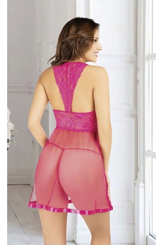 Zl Shoping Fuşya Dantel Gecelik - 683 S-m Fuşya