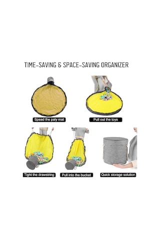 Didadodo Çocuk Oyuncak Sepeti - Hızlı Toplama Halısı - Pratik Ve Yer Kazandırıcı Diğer Diğer